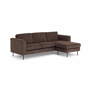 Houston sofa med chaiselong TH - Brun fløjl - Stærk pris